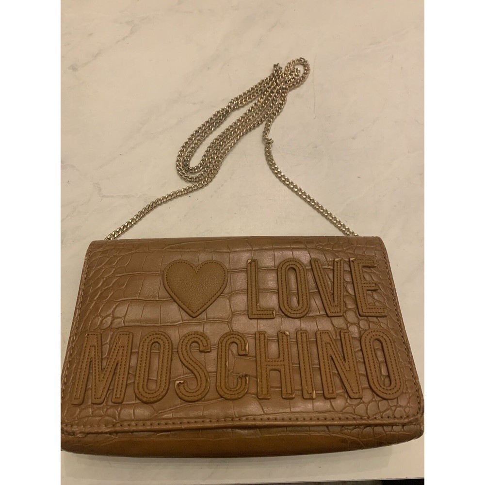 love moschino crossbody bag Brown Leather